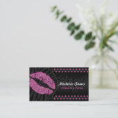 モダンできらめくなシマウマのモノグラムは芸術家を構成します 名刺 (スタンド正面)