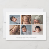 モダンできれいで大きい写真の誕生 案内状 (裏面)