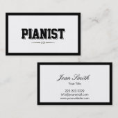 モダンではっきりしたなボーダーピアニストの名刺 名刺 (正面/裏面)