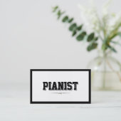 モダンではっきりしたなボーダーピアニストの名刺 名刺 (スタンド正面)