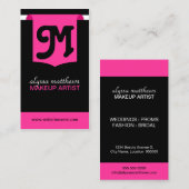 モダンではっきりしたなメーキャップアーティストのモノグラム 名刺 (正面/裏面)