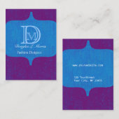 モダンではっきりしたなモノグラムのヴィンテージ 名刺 (正面/裏面)