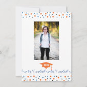 モダンではっきりしたな卒業のパーティの招待状-オレンジ 招待状 (裏面)