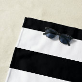 モダンではっきりしたな白黒の縞模様 ビーチタオル (インサイチュ)