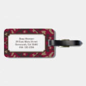 モダンではっきりしたな赤茶色のイカットの種族パターン ラゲッジタグ (裏面横)