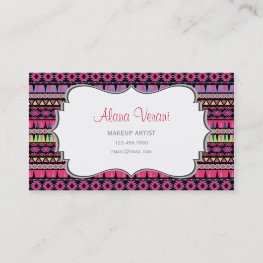 モダンでアステカなパターン 名刺 (正面)