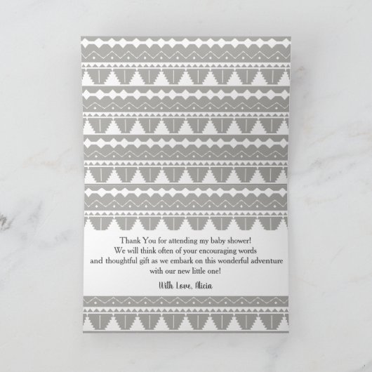 モダンでアステカなラマ及び種族パターンは感謝していしています サンキューカード (内部)