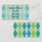 モダンでアーガイル柄のなプロフィールカード 名刺 (正面/裏面)