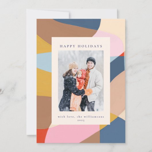 モダンでアーティスティックな抽象的なクリスマスの写真 シーズンカード (正面)