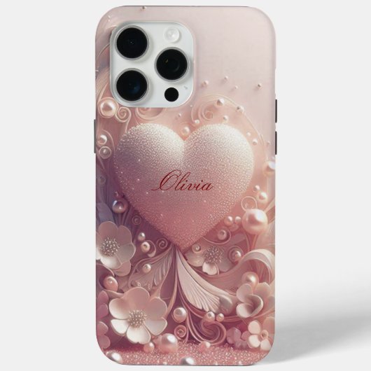 モダンでエレガントでかわいいピンクの真珠 Case-Mate iPhoneケース (裏面)