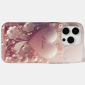 モダンでエレガントでかわいいピンクの真珠 Case-Mate iPhoneケース (裏面 (横))