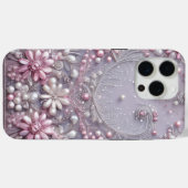 モダンでエレガントでかわいい紫のパールのバレンタインデー Case-Mate iPhoneケース (裏面 (横))