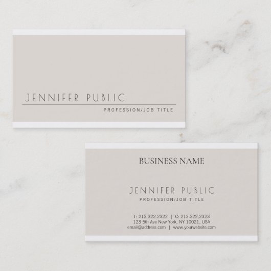 モダンでエレガントできれいで明白な専門の贅沢 名刺 (正面/裏面)