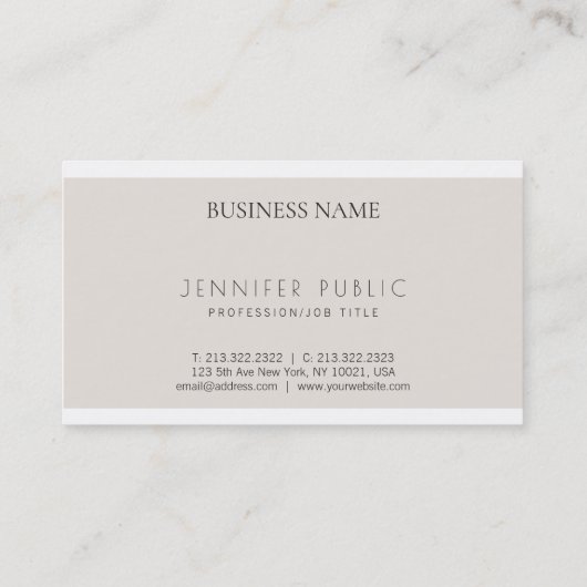 モダンでエレガントできれいで明白な専門の贅沢 名刺 (裏面)