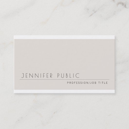 モダンでエレガントできれいで明白な専門の贅沢 名刺 (正面)