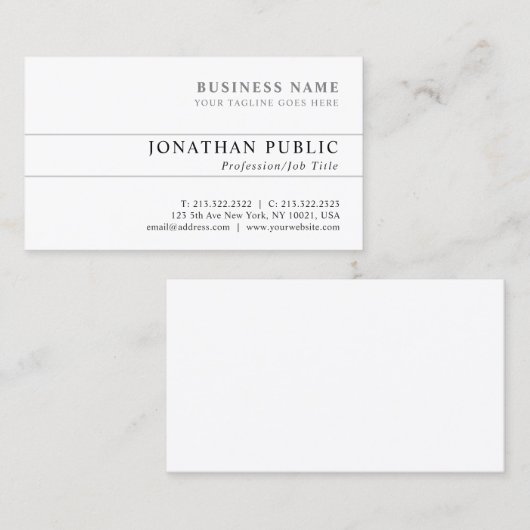 モダンでエレガントでシックできれいで明白で企業のな向くこと 名刺 (正面/裏面)