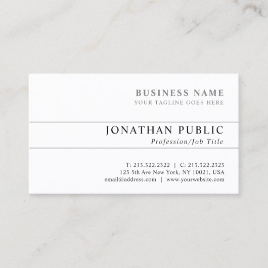 モダンでエレガントでシックできれいで明白で企業のな向くこと 名刺 (正面)