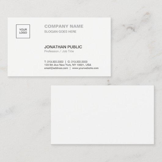 モダンでエレガントでシンプルで明白な専門の企業の 名刺 (正面/裏面)