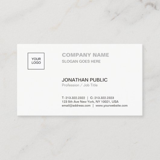 モダンでエレガントでシンプルで明白な専門の企業の 名刺 (正面)