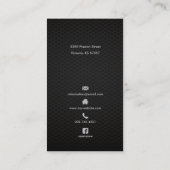 モダンでエレガントでシンプルで明白な黒のお洒落なカード 名刺 (裏面)