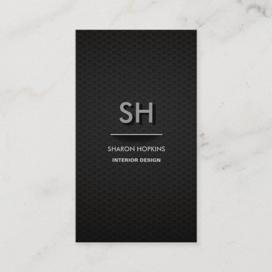 モダンでエレガントでシンプルで明白な黒のお洒落なカード 名刺 (正面)