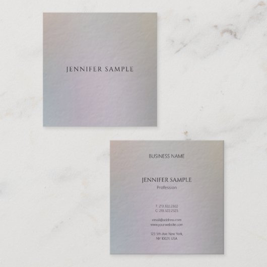 モダンでエレガントでシンプルで贅沢な専門の平野 スクエア名刺 (正面/裏面)