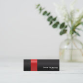 モダンでエレガントでシンプルで赤く黒いコンサルタント スキニー名刺 (スタンド正面)