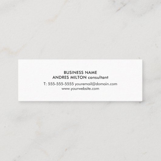 モダンでエレガントでフェイクな金ゴールドの暗闇のモノグラム スキニー名刺 (裏面)