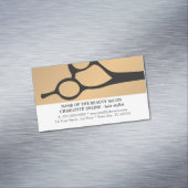 モダンでエレガントでフェイクな金ゴールドの白は美容師を切ります マグネット名刺 (インサイチュ)