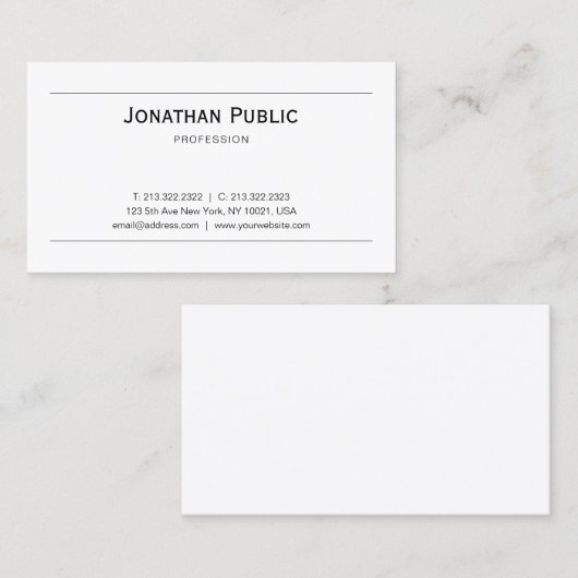 モダンでエレガントでミニマルなグラフィック・デザインのトレンディー 名刺 (正面/裏面)