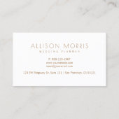 モダンでエレガントでミニマルな結婚式のイベントプランナー 名刺 (裏面)