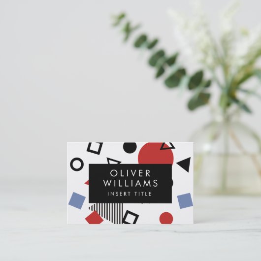 モダンでエレガントで幾何学的な芸術エレガントなフレームのカスタム 名刺 (スタンド正面)