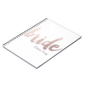 モダンでエレガントで澄んなのどのばら色の金ゴールド"花嫁" ノートブック (左側)