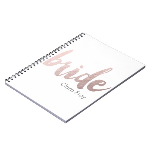 モダンでエレガントで澄んなのどのばら色の金ゴールド"花嫁" ノートブック (左側)