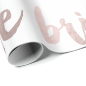 モダンでエレガントで澄んなのどのばら色の金ゴールド"花嫁" ラッピングペーパー (ロールコーナー)