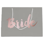 モダンでエレガントで澄んなのどのばら色の金ゴールド"花嫁" ラージペーパーバッグ (正面)