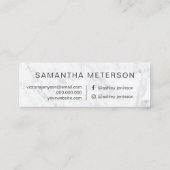 モダンでエレガントで粋で白い大理石の化粧の毛 スキニー名刺 (裏面)