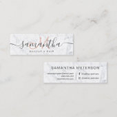 モダンでエレガントで粋で白い大理石の化粧の毛 スキニー名刺 (正面/裏面)