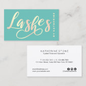 モダンでエレガントで軽いティール（緑がかった色）及び金ゴールドは延長を打ちます 名刺 (正面/裏面)