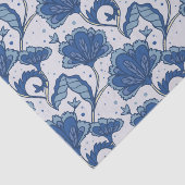 モダンでエレガントで青いろうけつ染めパターン 薄葉紙 (詳細)