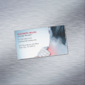 モダンでエレガントで青い写真のマッサージセラピスト マグネット名刺 (インサイチュ)