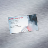 モダンでエレガントで青い写真のマッサージセラピスト マグネット名刺 (インサイチュ)