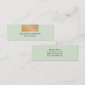 モダンでエレガントで青くフェイクな金ゴールドのインテリア・デザイナー スキニー名刺 (正面/裏面)