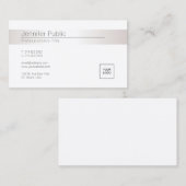 モダンでエレガントで魅力的でフェイクな銀製の粋なロゴ 名刺 (正面/裏面)