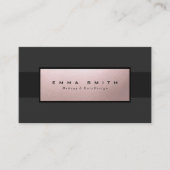 モダンでエレガントで黒い専門ののどのばら色の金ゴールド 名刺 (正面)