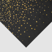 モダンでエレガントで黒い金ゴールドホイルの紙吹雪の点 薄葉紙 (詳細)