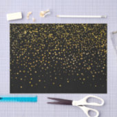 モダンでエレガントで黒い金ゴールドホイルの紙吹雪の点 薄葉紙 (クラフト)