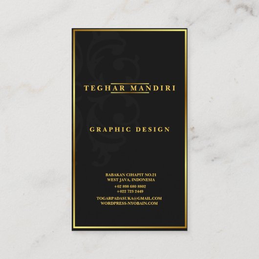 モダンでエレガントで、贅沢な金ゴールドの名刺 名刺 (裏面)