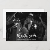 モダンでエレガントなお礼のスクリプト写真 サンキューカード (正面/裏面)