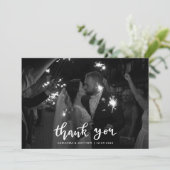 モダンでエレガントなお礼スクリプト写真 サンキューカード (スタンド正面)